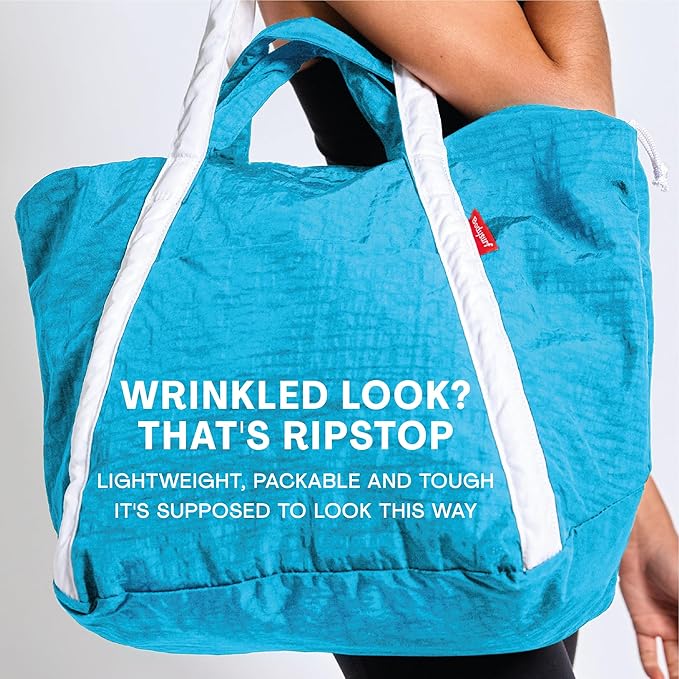 Bodysurf Beach Bags Waterproof Sandproof - Packable Foldable Nylon Zipper Tote Bag for Travel Lightweight, Pool, Boat, Cruise