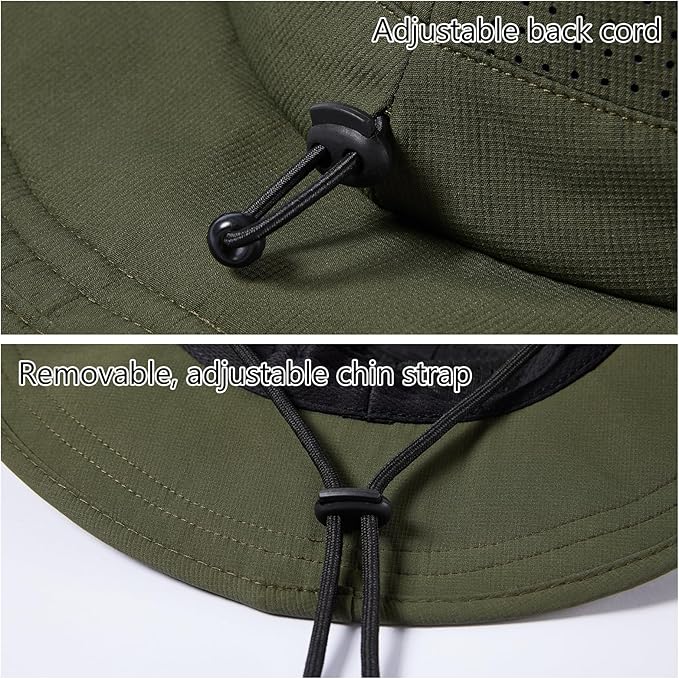 UPF 50+ Bucket Sun Hat with Laser Perforated Mesh Cooling Adjustable Breathable Lightweight for Outdoor Men Women