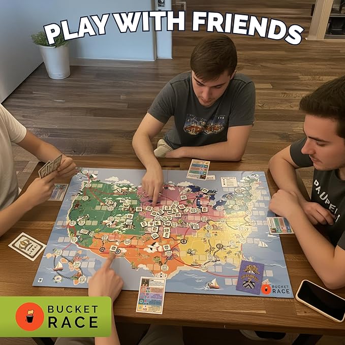 Bucket Race Strategy Board Game - Strategic Adventure Friends and Family Games for Kids and Adults - Easy-to-Learn Competitive Group Gameplay for 3-5 Players and Ages 10+ - Takes 45-60 Minutes to Play