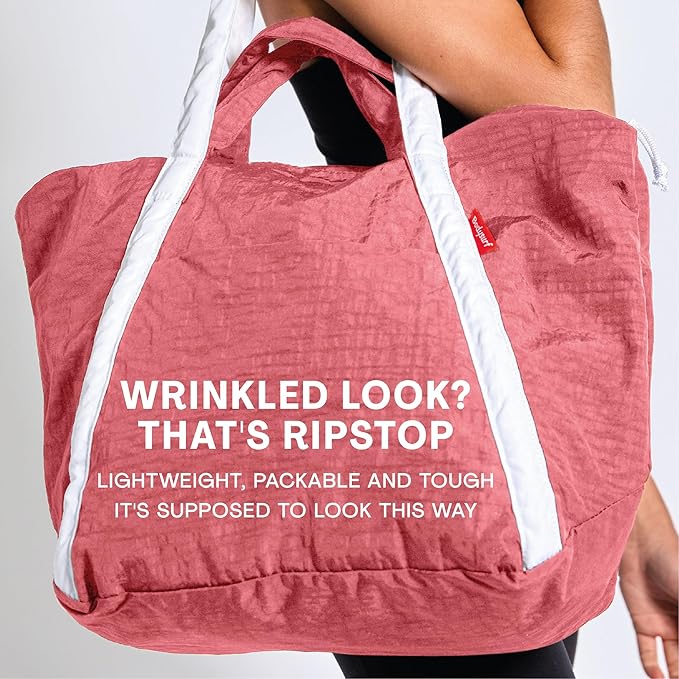 Bodysurf Beach Bags Waterproof Sandproof - Packable Foldable Nylon Zipper Tote Bag for Travel Lightweight, Pool, Boat, Cruise