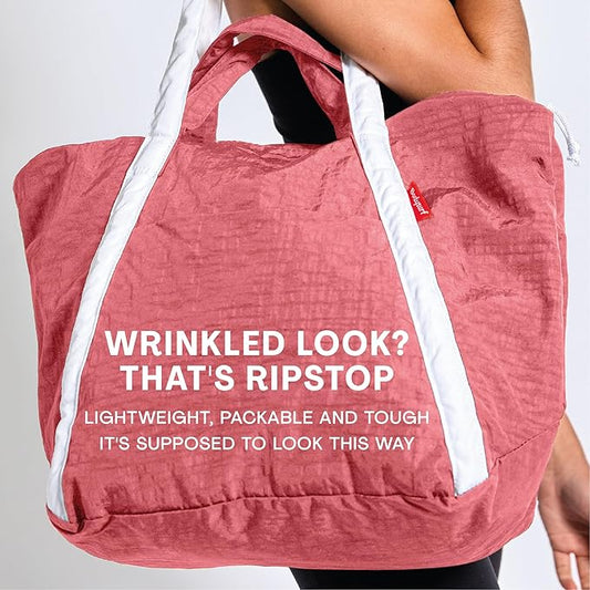 Bodysurf Beach Bags Waterproof Sandproof - Packable Foldable Nylon Zipper Tote Bag for Travel Lightweight, Pool, Boat, Cruise