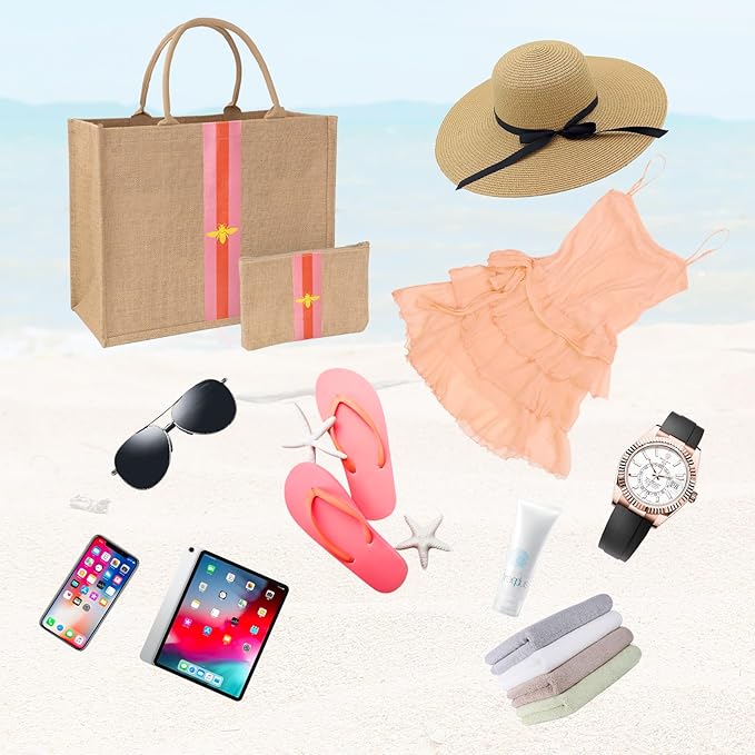 Large Beach Bag Jute Woven Tote