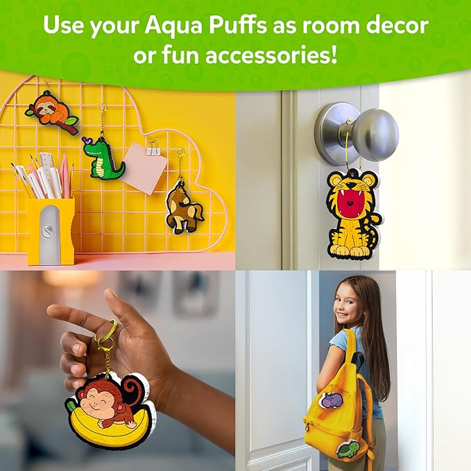 Skillmatics 3D Art Kit - Aqua Puffs Animals, Stocking Stuffers, Paint by Number Craft for Kids, DIY Color & Inflate Activity, Travel & Chirstmas Gift for Girls & Boys Ages 4, 5, 6, 7, 8, 9, 10