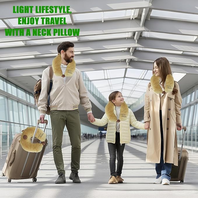Travel Pillow for Kids & Adults Car Neck Pillow Memory Cotton U-Shaped Neck Pillow Soft Head Support Travel Accessories for Airplane Car Train Bus (Capybara)