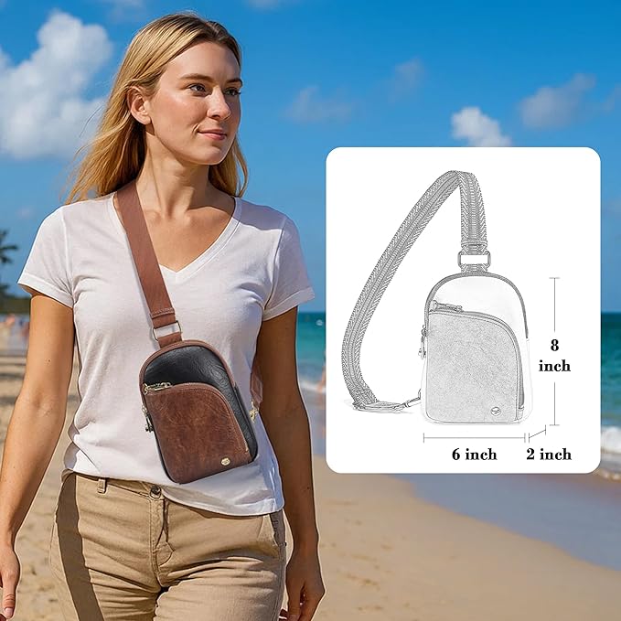 INICAT RFID Blocking Sling Bag Anti Theft Crossbody Bags Women Valentine's Day Gifts Travel Purses Vegan Leather