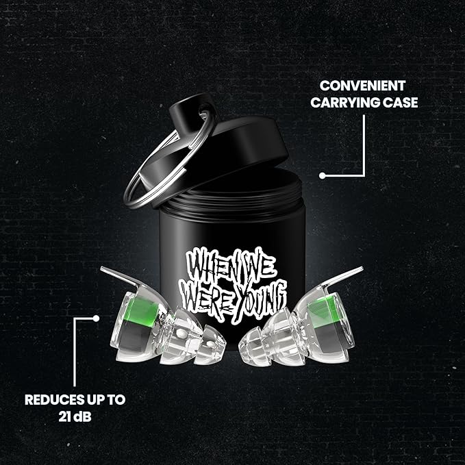 Eargasm High Fidelity Earplugs: When We were Young Edition - Noise Reducing Ear-Plugs for Hearing Protection at Music Festivals, Concerts, Raves, Live Events, Loud Environments and More
