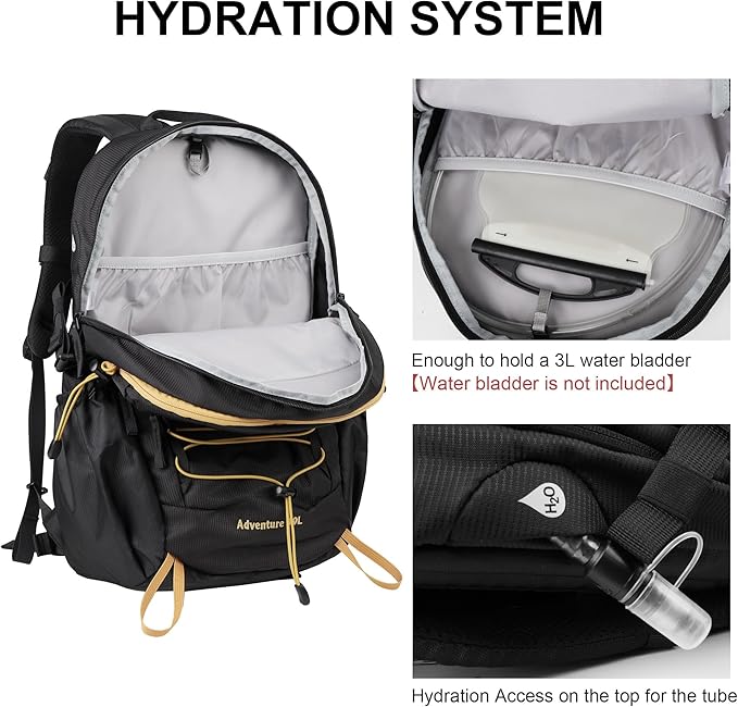 MOUNTAINTOP Hiking Backpack,30L Camping Backpack, Men Women Hiking Daypack Lightweight Travel Backpack for Climbing(Black)