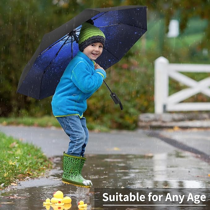 Seniny Windproof Travel Umbrella, Automatic Umbrellas for Rain, Portable & Compact Umbrellas for Backpack, Strong UV for Protection, Folding Small Sun Umbrella for Car, Walking