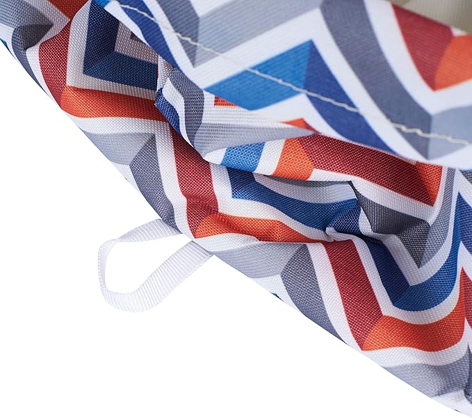 Household Essentials Canvas Utility Tote with Handles, Rectangular Krush Container Tote, Water-Resistant Vinyl Lining, Large Capacity, Durable and Versatile, Chevron Pattern