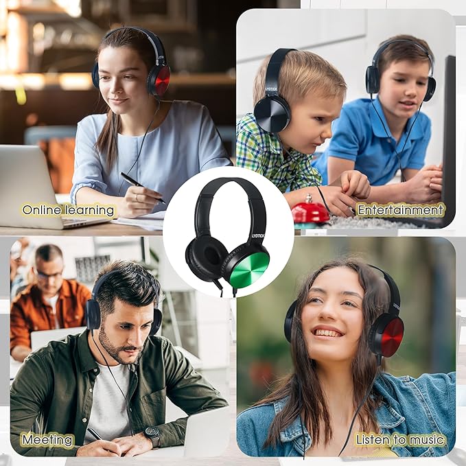 10 Pack Kids Headphones Bulk for School Classroom, Over-Ear Headphones Wired School Supplies for Kids Students Teachers, 3.5mm Jack(Multicolor)