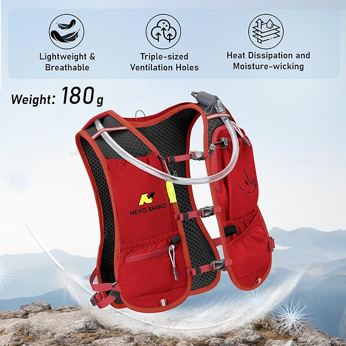 Running Vest with Water Bladder 1.5 Liter, Small Hydration Water Vest, Lightweight Hydration Pack Multi-Pocket 11x - for Hiking Race Trail Marathon for Women Men