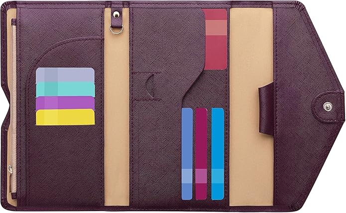 Vintage Style Genuine Leather Unisex RFID Blocking Passport Holder Travel Organizer