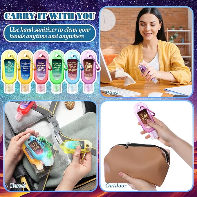 24 Pack Appreciation Hand Sanitizers Keychains Mini Hand Sanitizers Gel Travel Size Appreciation Thank You Gifts Bulk for Employee Staff Coworker Team Teacher Nurse Gift