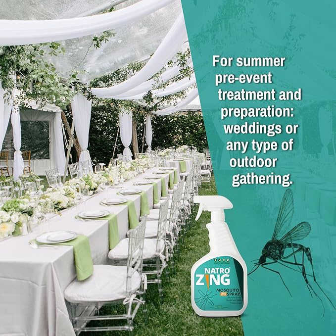 Triple Action Mosquito Spray 32 oz Indoors & Outdoors, Mosquito Control for Patio and Yard, Mosquito Repellent for Home, Plant Extract Based, Non-Toxic, Child & Pet Safe