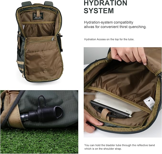 MOUNTAINTOP 35L Hiking Backpack, Lightweight Outdoor Travel Camping Daypack with Rain Cover for Men & Women（Grey）