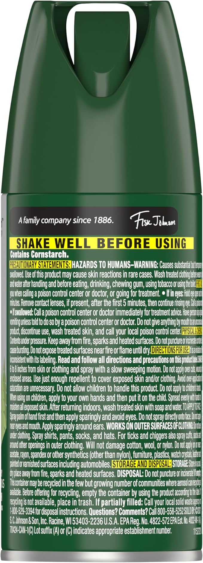 OFF! Deep Woods Travel Size Insect Repellent Aerosol, Dry, Non-Greasy Formula, Bug Spray with Long Lasting Protection from Mosquitoes and Ticks, 2.5 oz