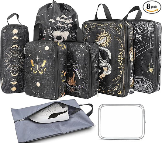 8 Pcs Compression Packing Cubes for Travel, Lightweight Waterproof Luggage Organizer Bags Set, Washable Packaging Cubes for Women Backpack Carry-On Suitcases