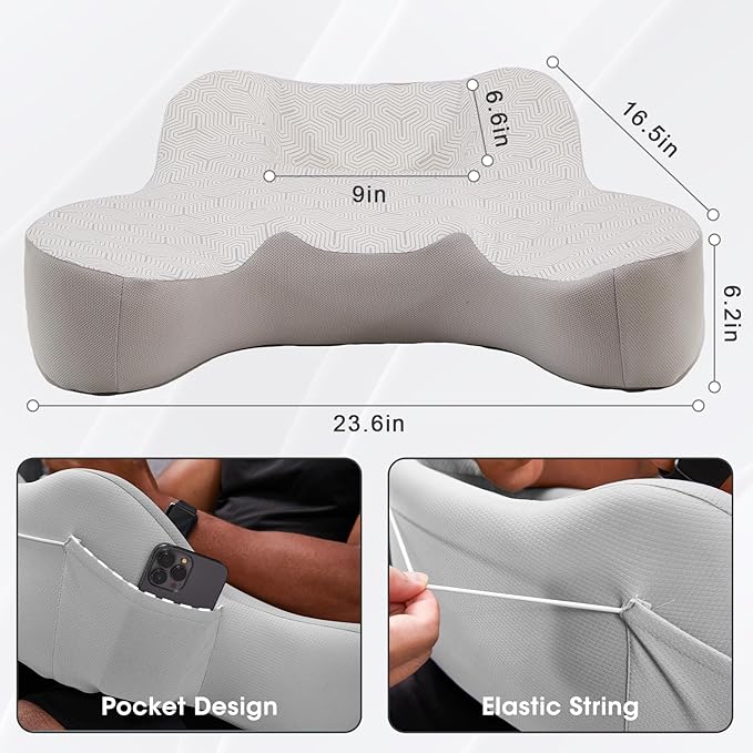 Lap Desk, Laptop Lap Desk Lap Desk with Cushion, Laptop Pillow for Lap, Portlands Portable Desk Pad, Gaming Pillow Work Pillow for Bed, Couch, Car(Ash Gray)