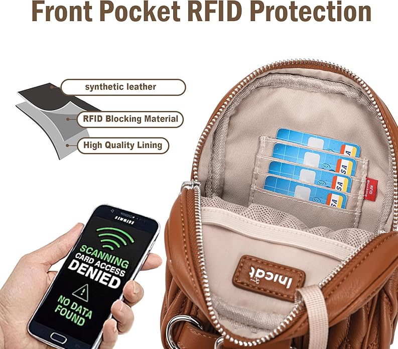 INICAT Travel Small Crossbody Sling Bags Women Cross Body Purses Passport Holder Vegan Leather Fanny Packs Birthday Gifts