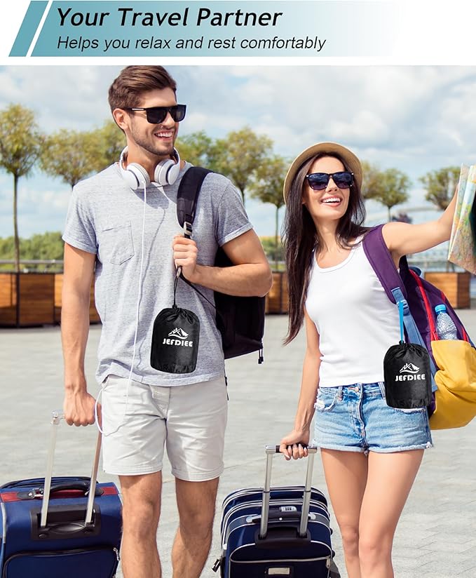 JefDiee Inflatable Travel Foot Rest Pillow,Kids Airplane Bed,Adjustable Height Flight Pillow,Travel Essentials for Airplane,Office,Home,Trains,Cars