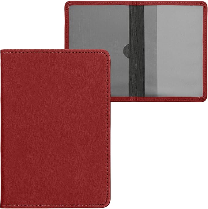kwmobile Registration and Insurance Holder - Car Document Holder for Vehicle Documents and Cards - PU Leather - Black