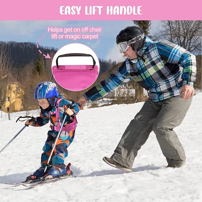 Odoland Kids Ski Training Harness with Backpack, Adjustable Strap & Lift Handle for Beginners Boy and Girl
