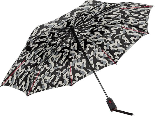 ShedRain Compact Folding Travel Umbrella – Push-Button Open & Close, Vented Double Canopy, Protects from Rain, Sun, & Wind