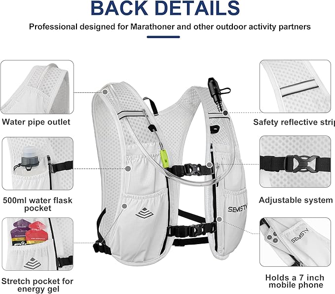 Running Hydration Vest 5L,Running Vest Pack with 1.5L Water Bladder,Lightweight Water Backpack for Hiking Running Cycling