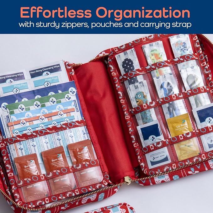 KeepGoing Large Home First Aid Kit for Kids – 270 Pc. for Car, Home, Dorm, & Boat with Latex-Free Bandages – 10 x 7 x 3.5 in. Travel First Aid Kit (The Classic)