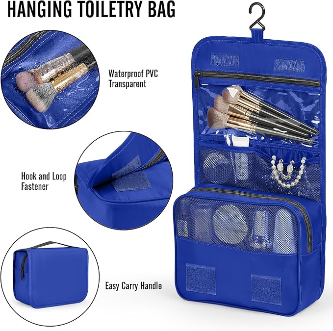 Veken 10 Set Packing Cubes for Travel Essential, Suitcase Organizer Bags in 4 Sizes, Carry-On Luggage Accessories with Large Laundry & Hanging Toiletry Bag, Must-Have for Airplane, Road Trip & Camping