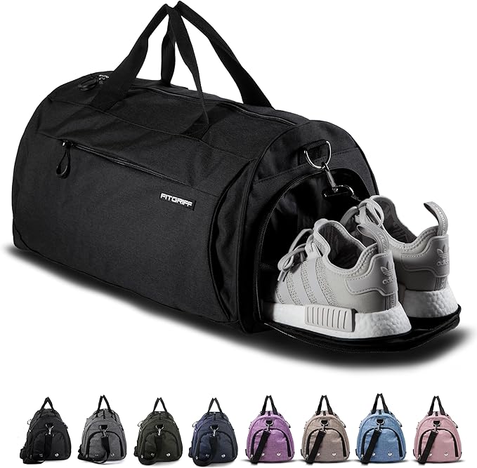 Fitgriff® Gym Bag for Men & Women with Shoe & Wet Compartment - Duffle Bag for Travel, Sports, Fitness & Workout