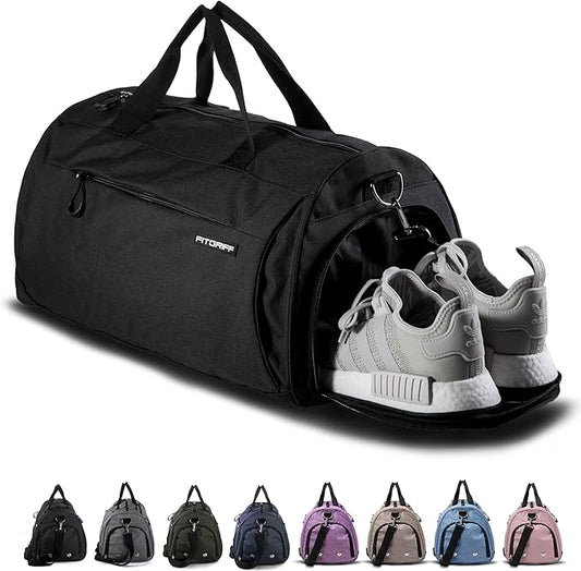 Fitgriff® Gym Bag for Men & Women with Shoe & Wet Compartment - Duffle Bag for Travel, Sports, Fitness & Workout