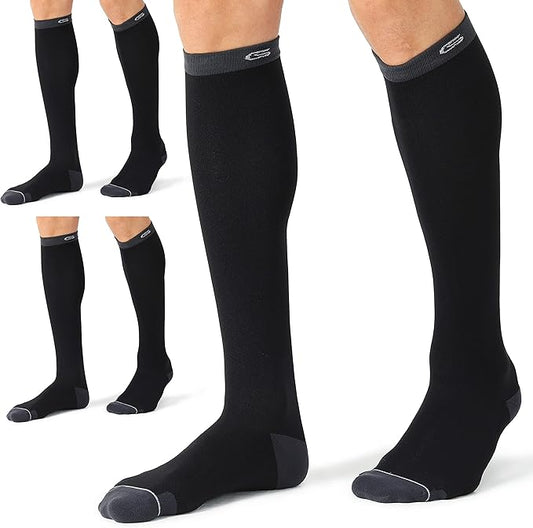 CS CELERSPORT 3 Pairs Compression Socks for Men and Women 20-30mmHg Running Athletic Support Socks