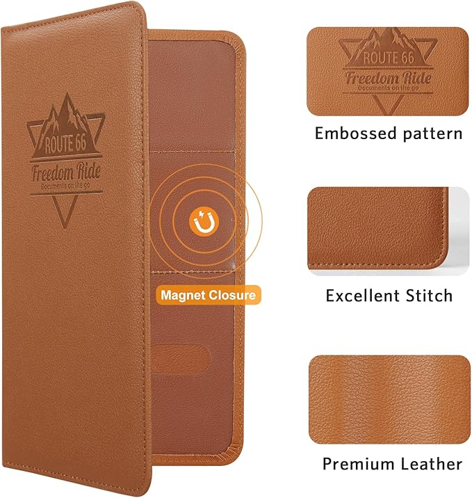 CoBak Car Registration and Insurance Holder - Vehicle Glove Box Car Organizer,Auto Truck Comparment Accessories Case with Magnetic Closure for Driver License,Cards