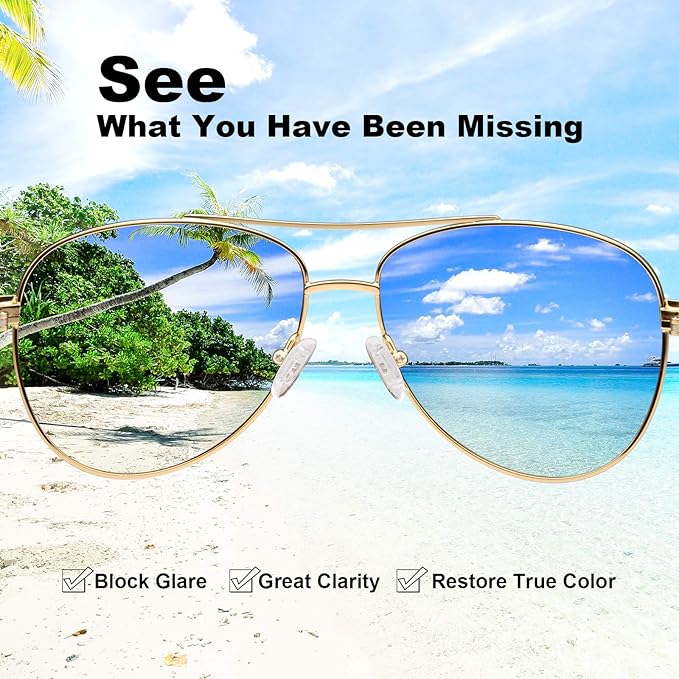 CARFIA Polarized Sunglasses for Women UV Protection Acetate Arms Metal Frame Woman's Shades CA3216