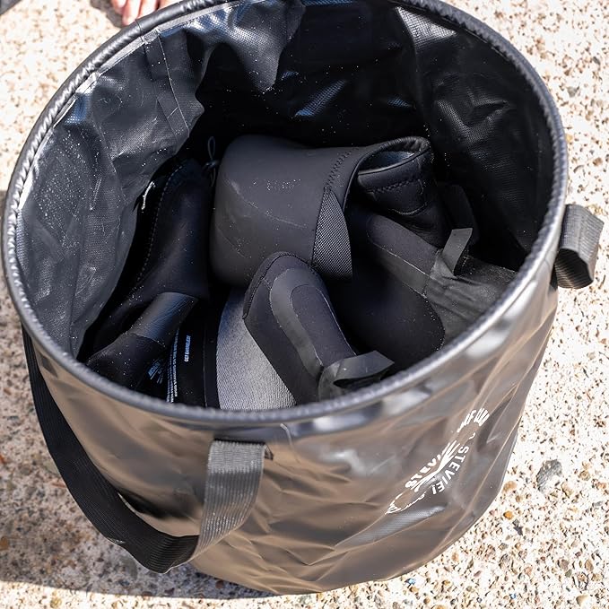Ho Stevie! Surf Bucket - Keeps Car Dry and Clean - 50L Collapsible Bucket with Easy Carry Handles - For Wet Wetsuits and Sandy Towels