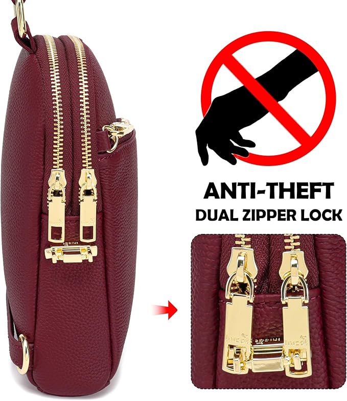 INICAT RFID Blocking Sling Bag Anti Theft Crossbody Bags Women Valentine's Day Gifts Travel Purses Vegan Leather