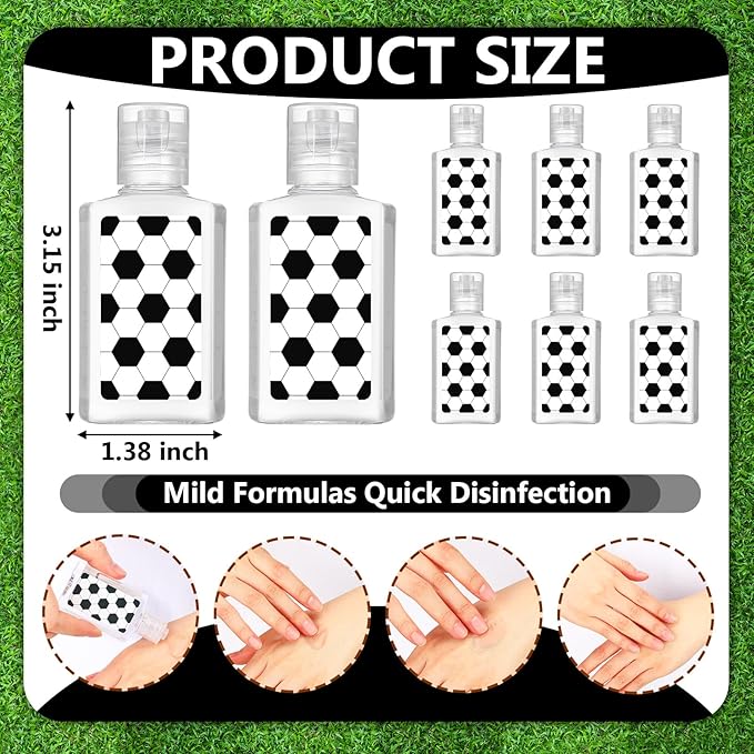 50 Pcs Soccer Party Favors - Mini Hand Sanitizer Soccer Senior Night Gifts Bulk Travel Size for Team Sports Theme Party Supplies Birthday Goodie Bags Stuffers