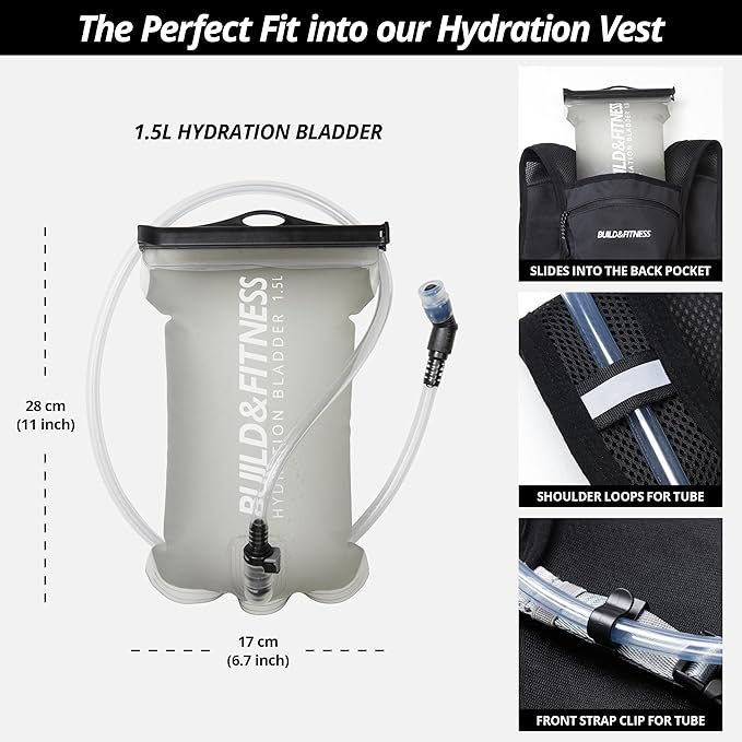 Running Hydration Vest for Women and Men. Reflective, 8 Pocket, Quick Dry, Water-Resistant, Breathable, Adjustable Backpack for Runs, Hiking, Cycling, Trails, Marathons