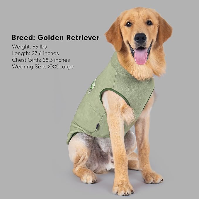 cyeollo Fleece Dog Sweater, Pullover Dog Fleece Jacket Turtleneck Sweatshirt Stretchy Vest Warm Lightweight Winter Clothes for Small Dogs, Green L