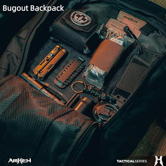 32L Military Tactical Backpack - Rugged Molle Assault Pack Fits 17 Inch Laptop for Survival Hiking Outdoor Travel Work (Black)