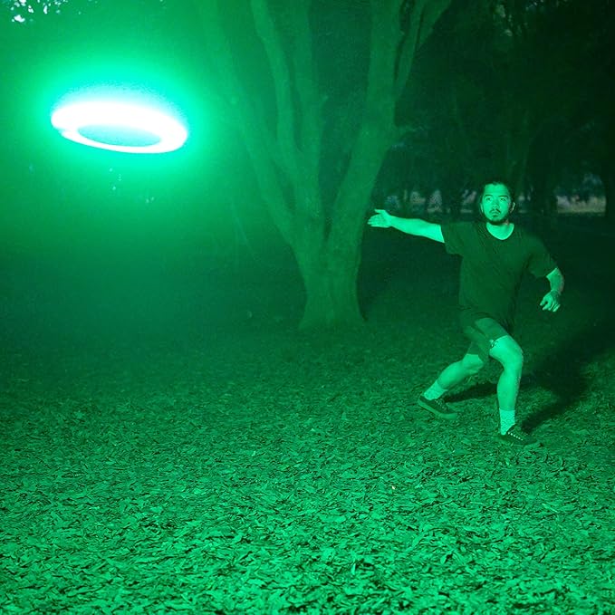 TOSY Flying Disc - 108 RGB Multicolor or 36 Monocolor LEDs, Super Bright, Smart Modes, Christmas Stocking Stuffers Gift, Camping Toy for Kid/Teen/Adult, Auto Light Up, Rechargeable, Waterproof, 175g