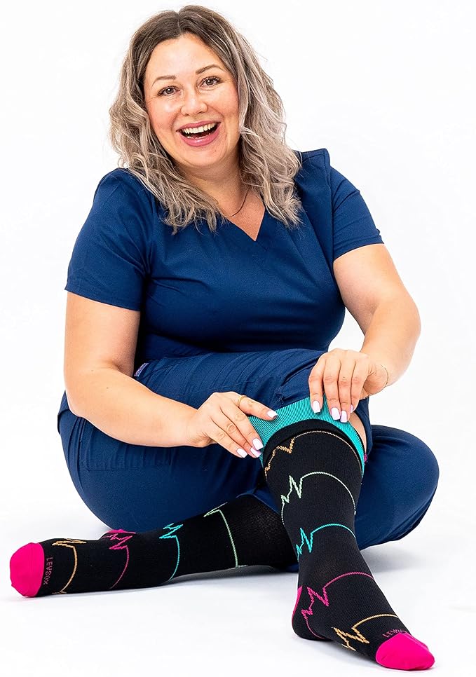 Wide Calf Compression Socks for Women & Men Extra Large Size Support Socks for Nurses Running Pregnant Travel, 15-20 mmHg