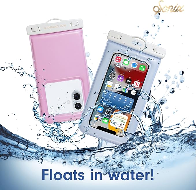 Sonix Waterproof Phone Pouch - Floating Phone Case Dry Bag w/Crossbody Lanyard - Beach Cruise Travel Essentials - Compatible w/All Devices, Touchscreen Friendly | Patchwork Cottage