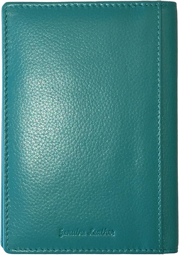 Personalized Monogrammed Teal Leather RFID Passport Wallet and Luggage Tag