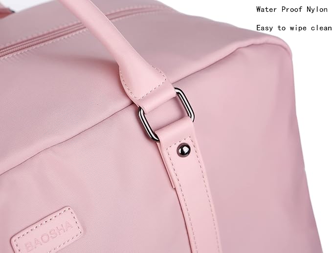 Baosha Vegan Leather Large Travel Duffel Tote Bag Carry On Weekender Overnight Bag With Shoe Compartment HB-38