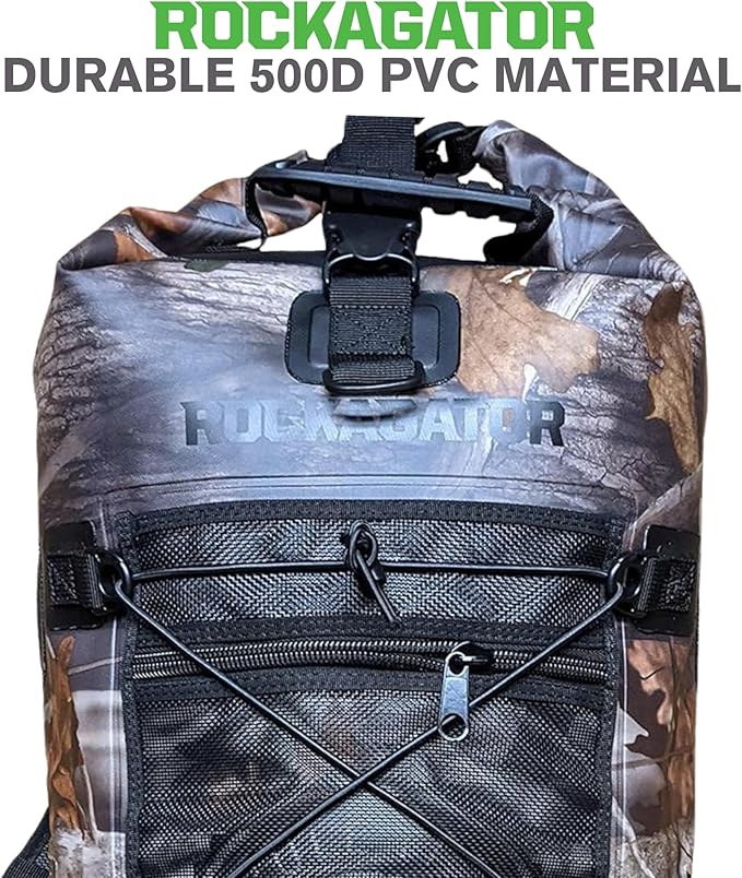 Rockagator Kanarra 90L Waterproof Backpack for Camping, Hiking, Mountaineering, Backpacking, Hunting, Fishing, Canoeing, Outdoor Activities, The Wet Outdoors - Large Capacity, Roll Top Closure, Camo
