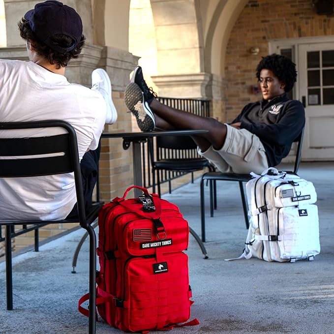 AMERICANPHOENIX 45L Elite Tactical Backpack | 3X Stronger Work & Military Backpack | Water Resistant and Heavy Duty | 3 Day MOLLE Bug Out Bag (Polar White)