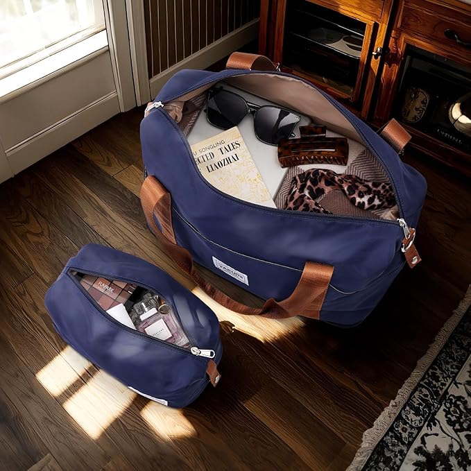 TAKUMI Carry On Luggage Set 3 Piece ABS+PC Hardshell Suitcases with Duffel Bag Double Spinner Wheels Travel Luggage with TSA Lock Lightweight Suitcase Set(NAVY, 3 PIECE SET(20/DB/TB))