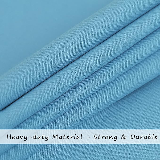 Cotton Canvas Laundry Bag with Handles & Drawstring Straps, Heavy Duty Extra Large Laundry Bags for Laundromat and Household, Washable Travel Dirty Clothes Bag Hamper Liner, 25.5x34Inch, Sky Blue